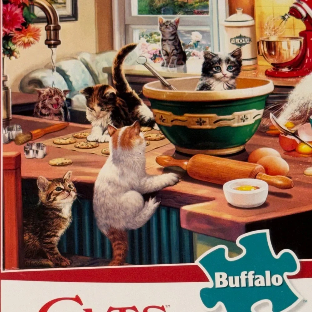 Buffalo David Bitton Cats Puzzle - Vibrant Kitchen Scene NEW Sealed